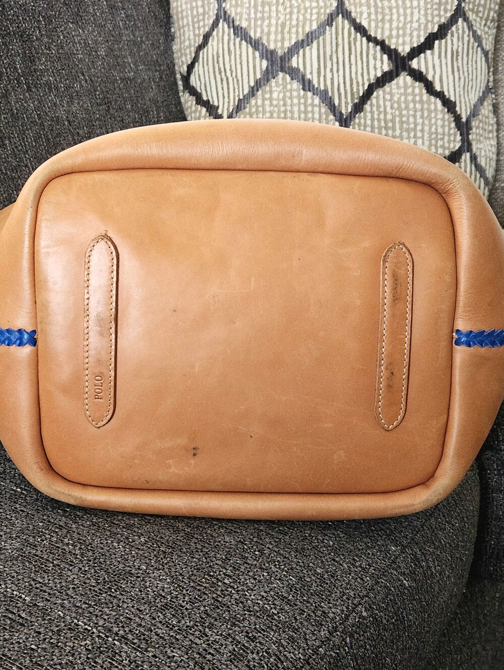 🐎RARE Polo Ralph Lauren🐎 - XL Natural Bellport Tote Bag w/Woven Handles - Picture 12 of 15